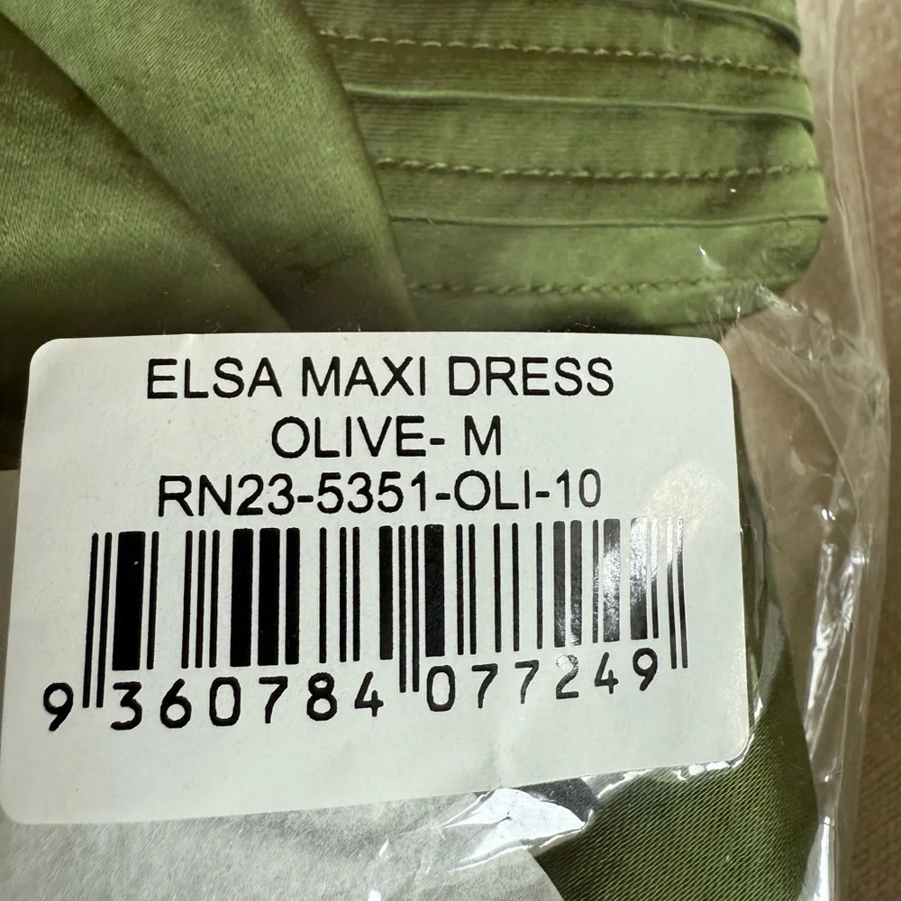 Runaway the Label Elsa Maxi Dress in Olive NWT - Picture 3 of 5